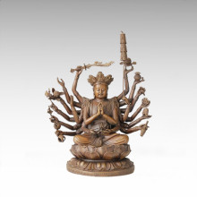 Religion Bronze Sculpture Cundhi Bodhisattva Statue Buddha Tpfx-035